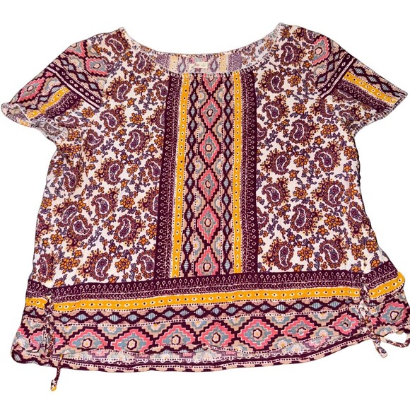 Hollister Boho Aztec Print Oversized Medium Blouse NWOT 100% Viscose - Picture 1 of 3